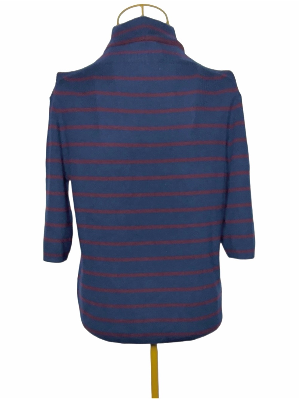 NWT Madewell Merino Wool Ribbed Turtleneck Tee in Deep Navy Stripe, NY532, XL - Picture 7 of 14